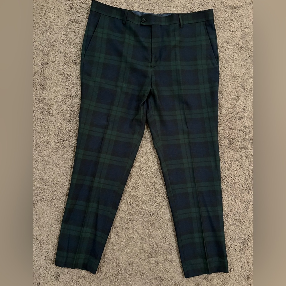 Paisley & Gray Men’s Blue/Green Plaid Pants SZ 38/32